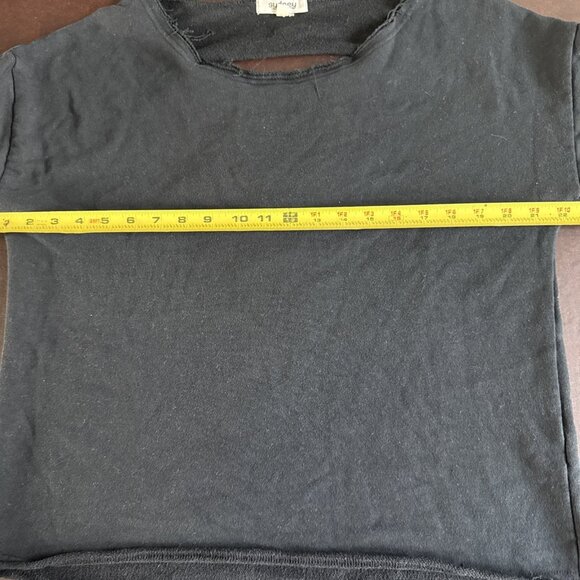 Black Long Sleeve Top W/ Rhinestone Back Cutouts & Off-Shoulder Design L - Picture 9 of 11